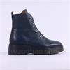 Wonders Bristol Front Zip Stud Boot - Navy Leather